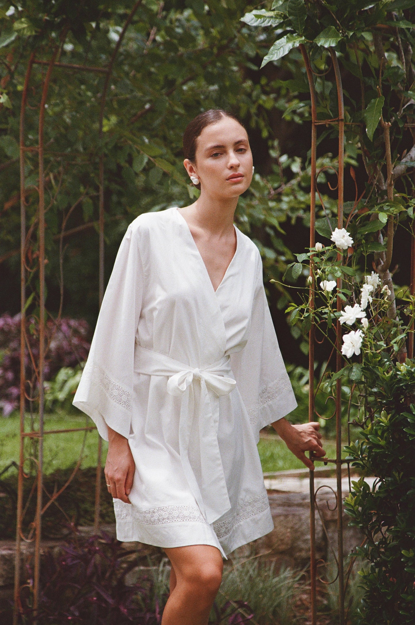 Giselle Bridal Robe - Cotton Modal Off White