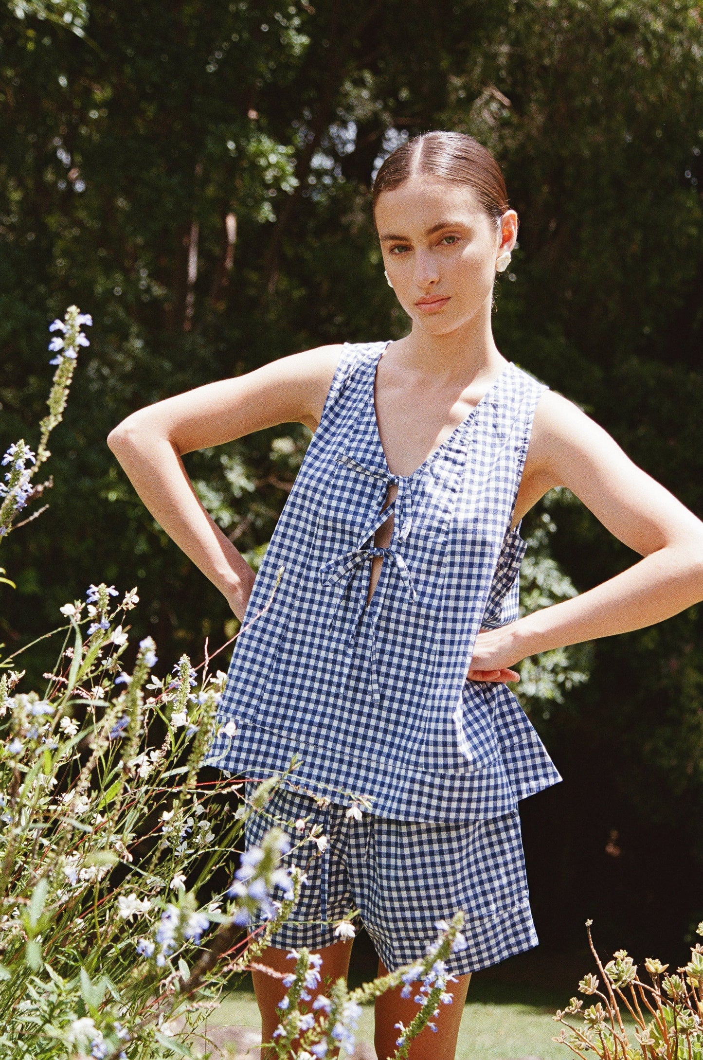 Andy Lounge Set - Gingham - Navy