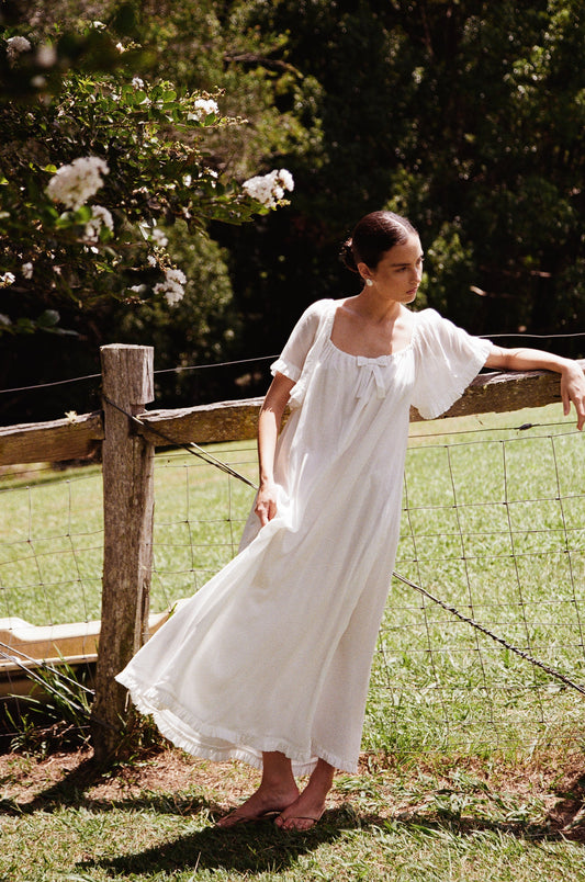 Betty Nightie - Long - Lyocell Batiste - Off White