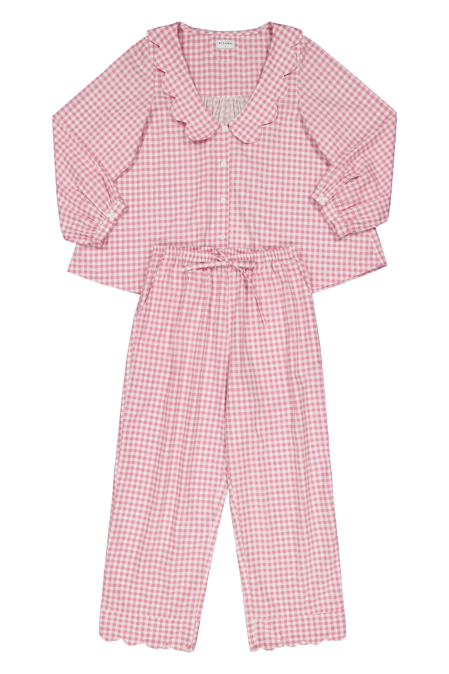 Penelope Sleep Set - Long - Gingham - Berry