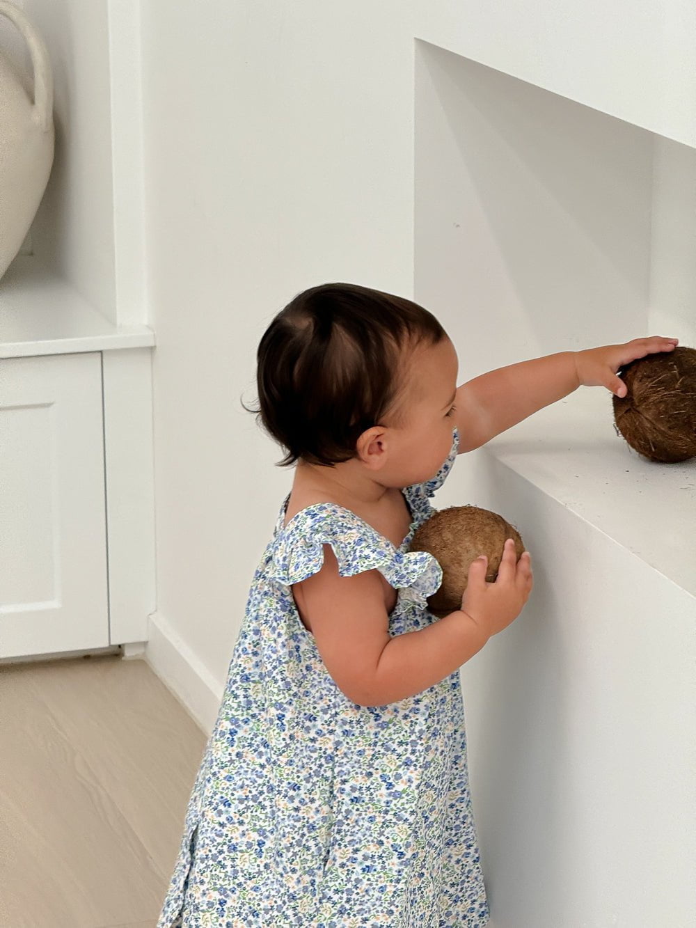 Harriet Lounge Dress - Cotton - Floret Blue