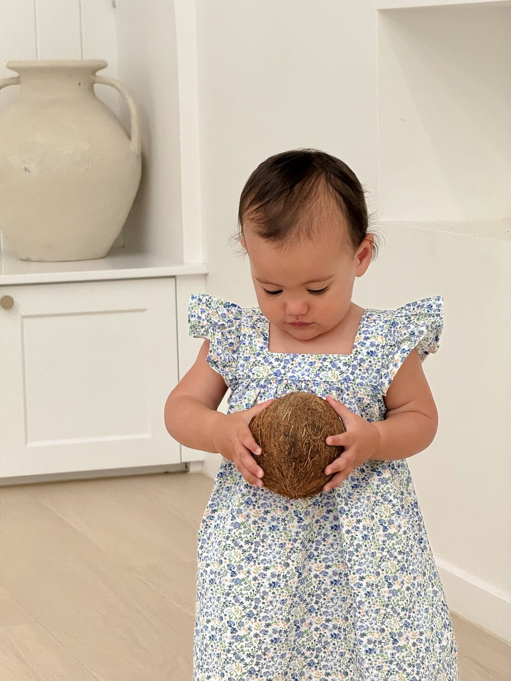 Harriet Lounge Dress - Cotton - Floret Blue