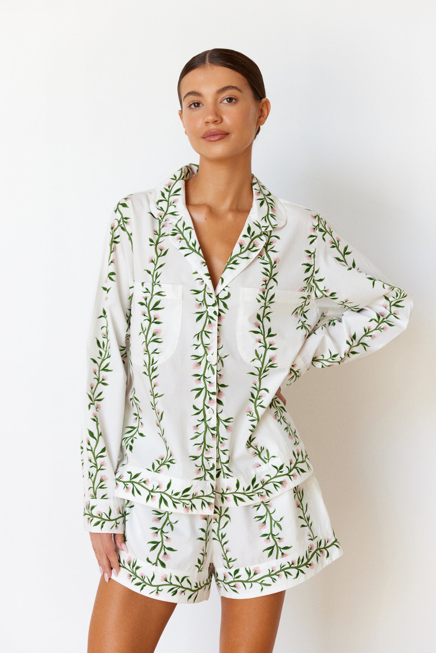 Emily Sleep Set - Long Sleeve - Vine Pink