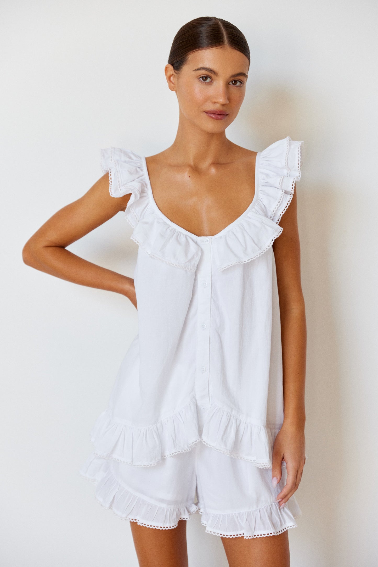 Romy Sleep Set - White Washed Cotton