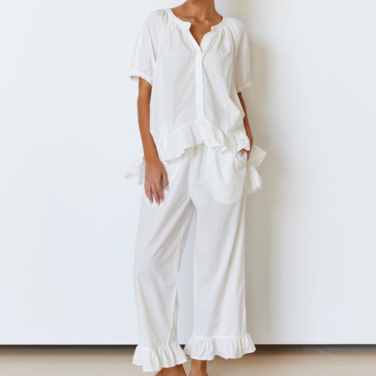 Piyama Sophie Sleep Set - Pants - Cotton Modal - Off White — view 4