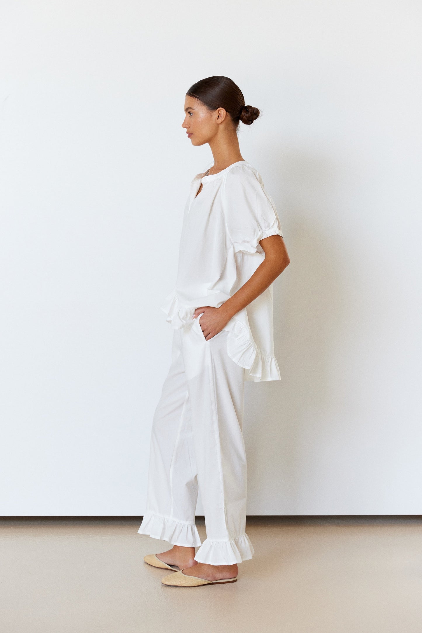 Sophie Sleep Set - Pants - Cotton Modal - Off White