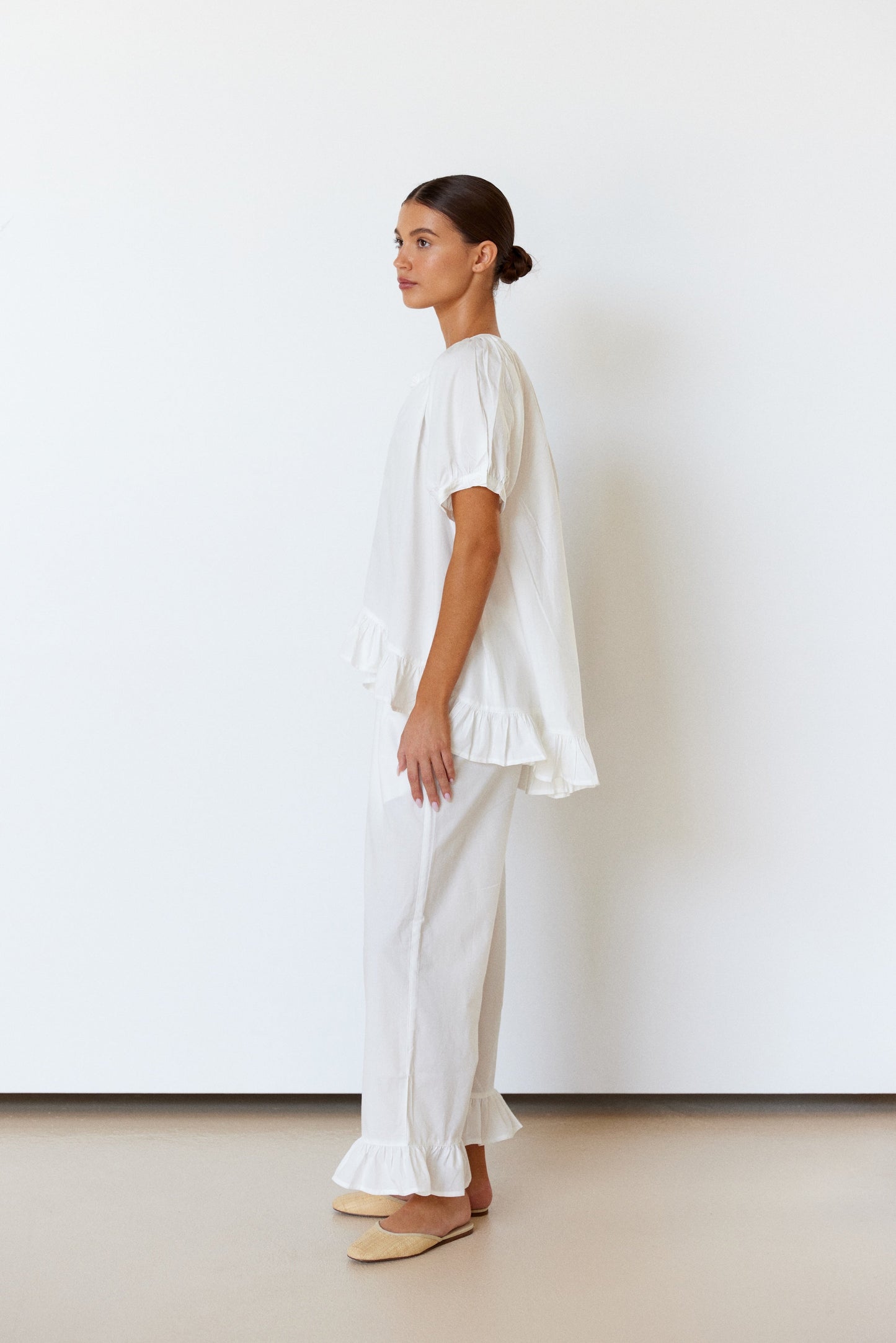 Sophie Sleep Set - Pants - Cotton Modal - Off White