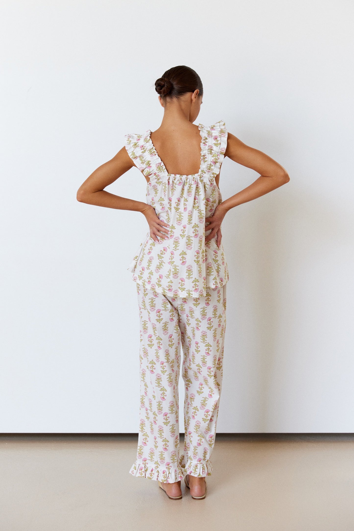 Nicolette Sleep Set - Pants - Cotton - Lotus Flower