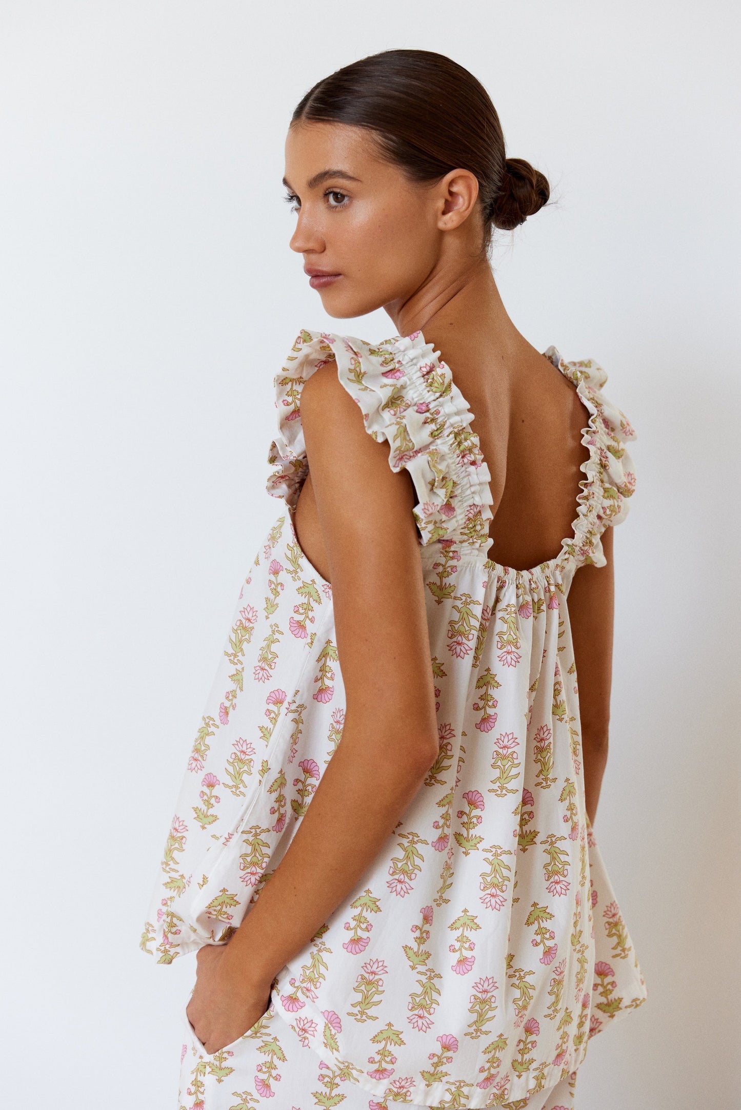 Nicolette Sleep Set - Pants - Cotton - Lotus Flower