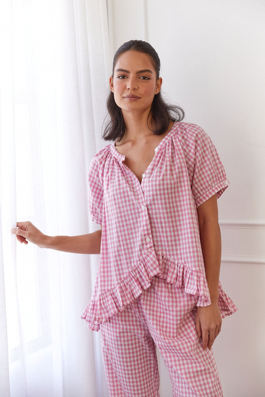 Sylvie Gingham Pant Set main image 0