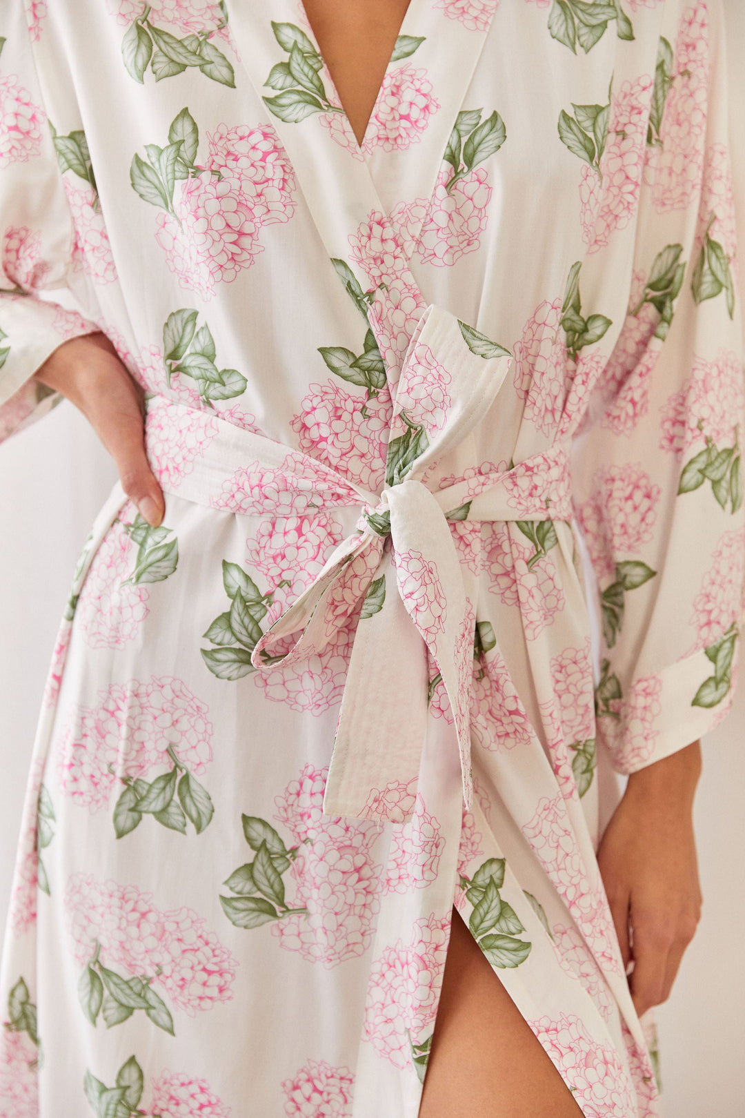Pink Blossom Long Kimono Robe
