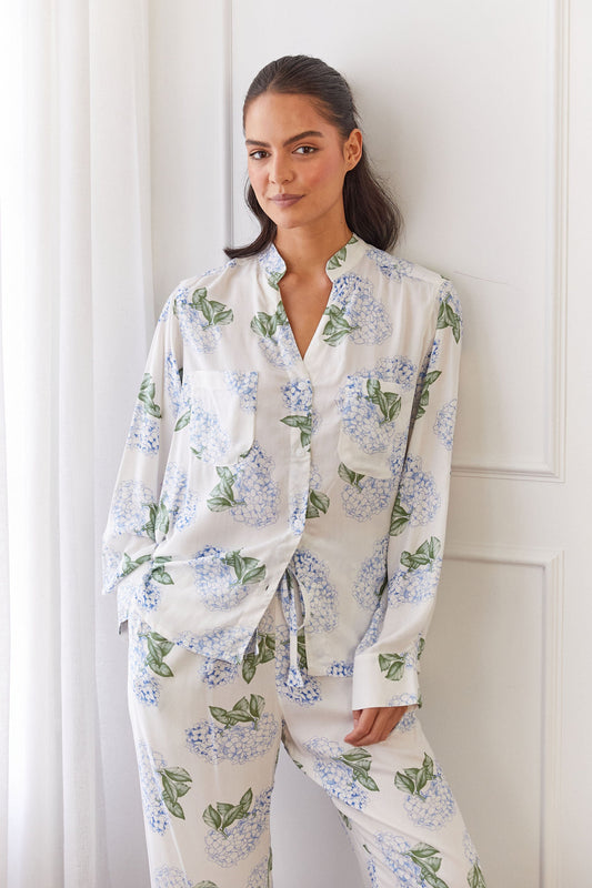 Maggie Pajama Set - Long - Hydrangea Blue