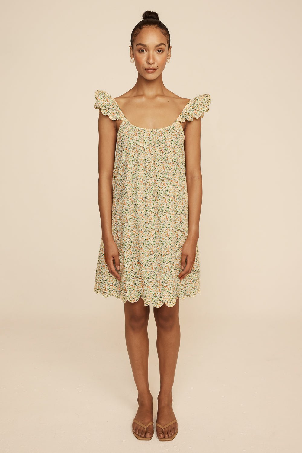 Indah Wing Nightie - Cotton - Floret Green