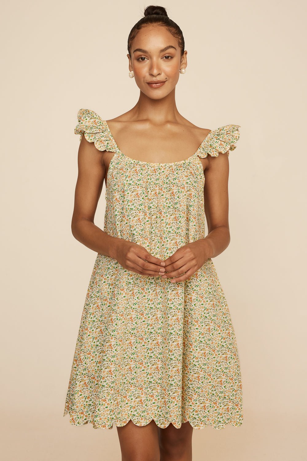Indah Wing Nightie - Cotton - Floret Green