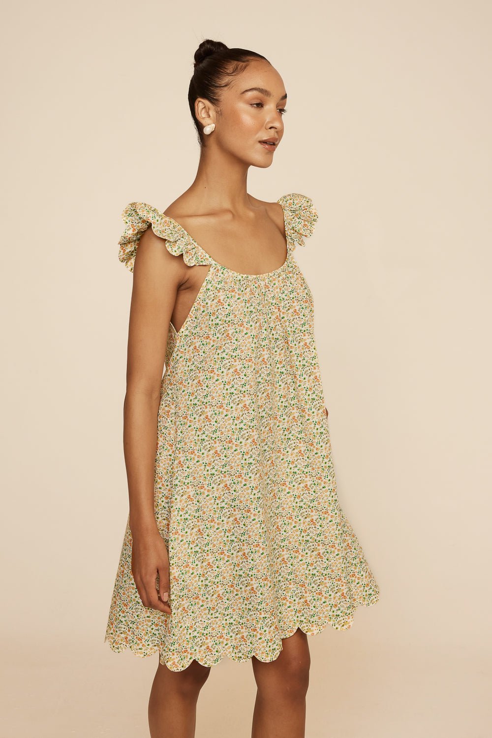 Indah Wing Nightie - Cotton - Floret Green