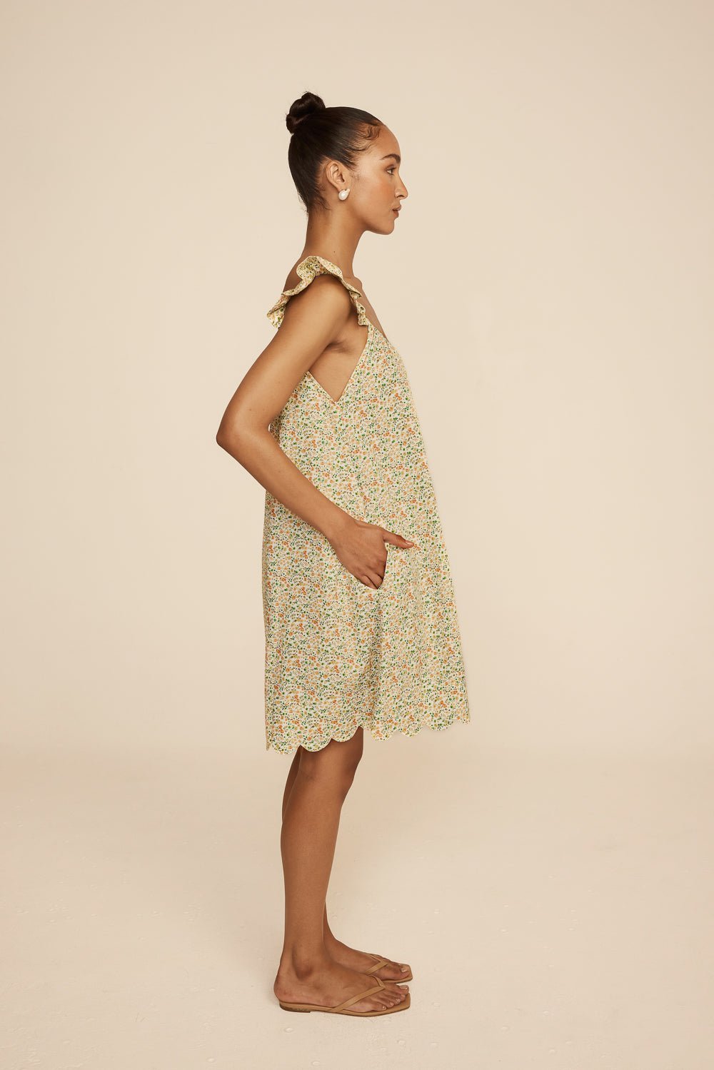 Indah Wing Nightie - Cotton - Floret Green