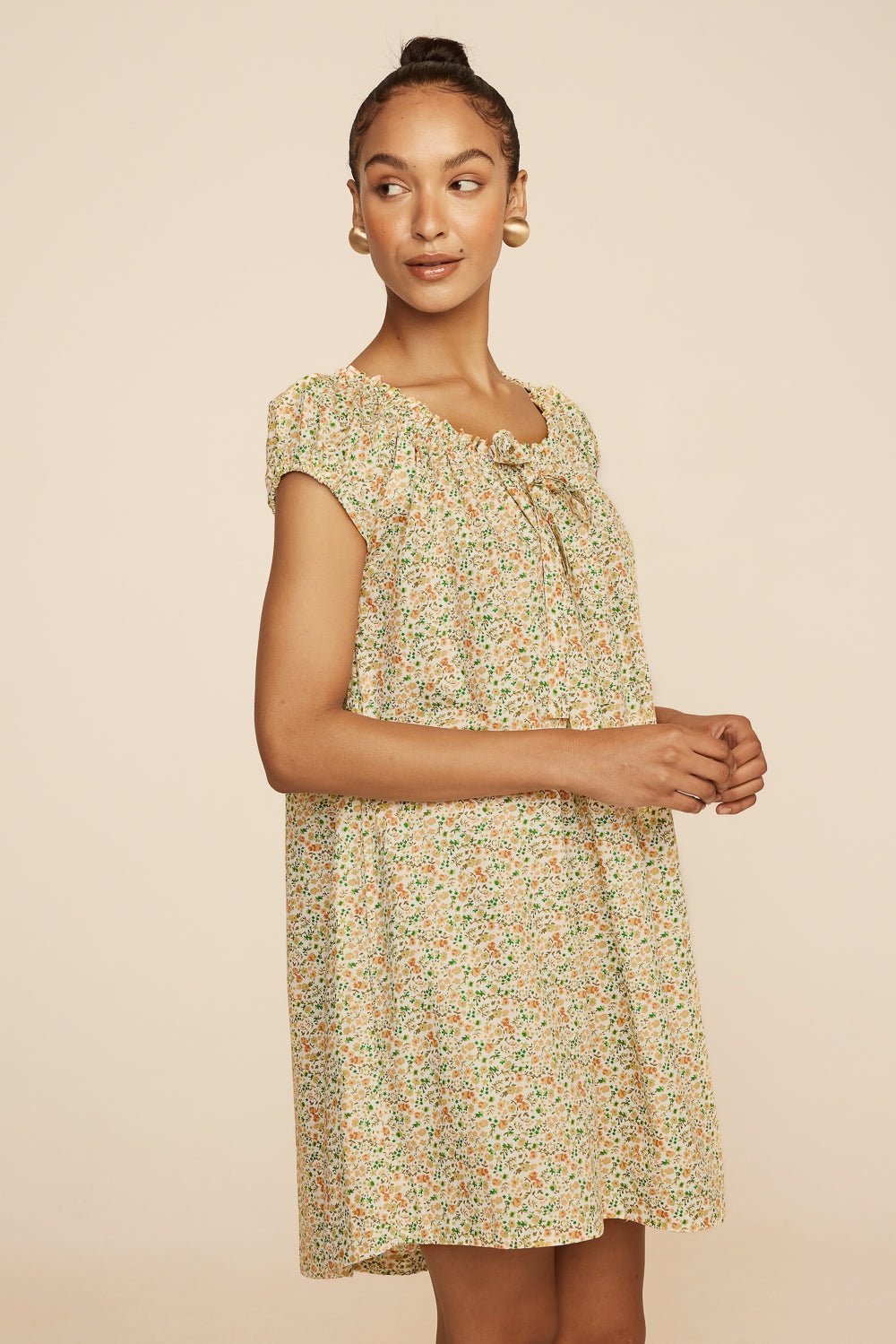 Lily Lounge Dress - Cotton - Floret Green