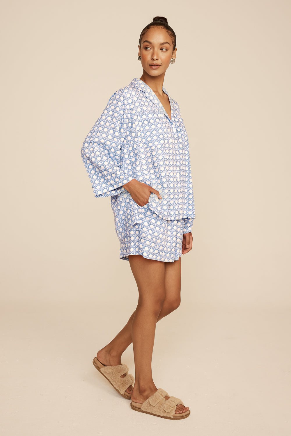 Peta Sleep Set - ECOVERO™ - Rattan - Cornflower Blue