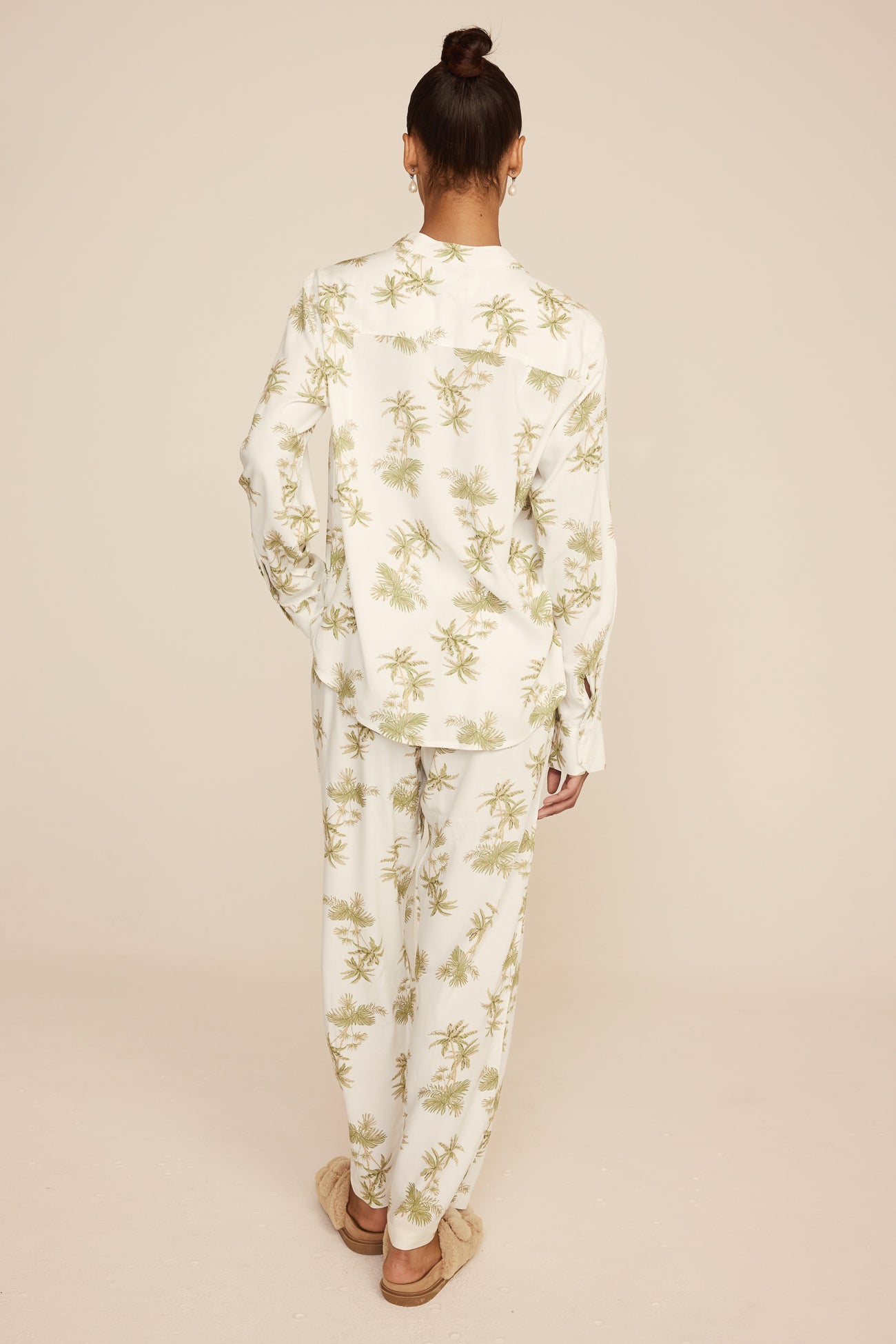 Maggie Pyjama Set - Long - Vintage Palm - Olive