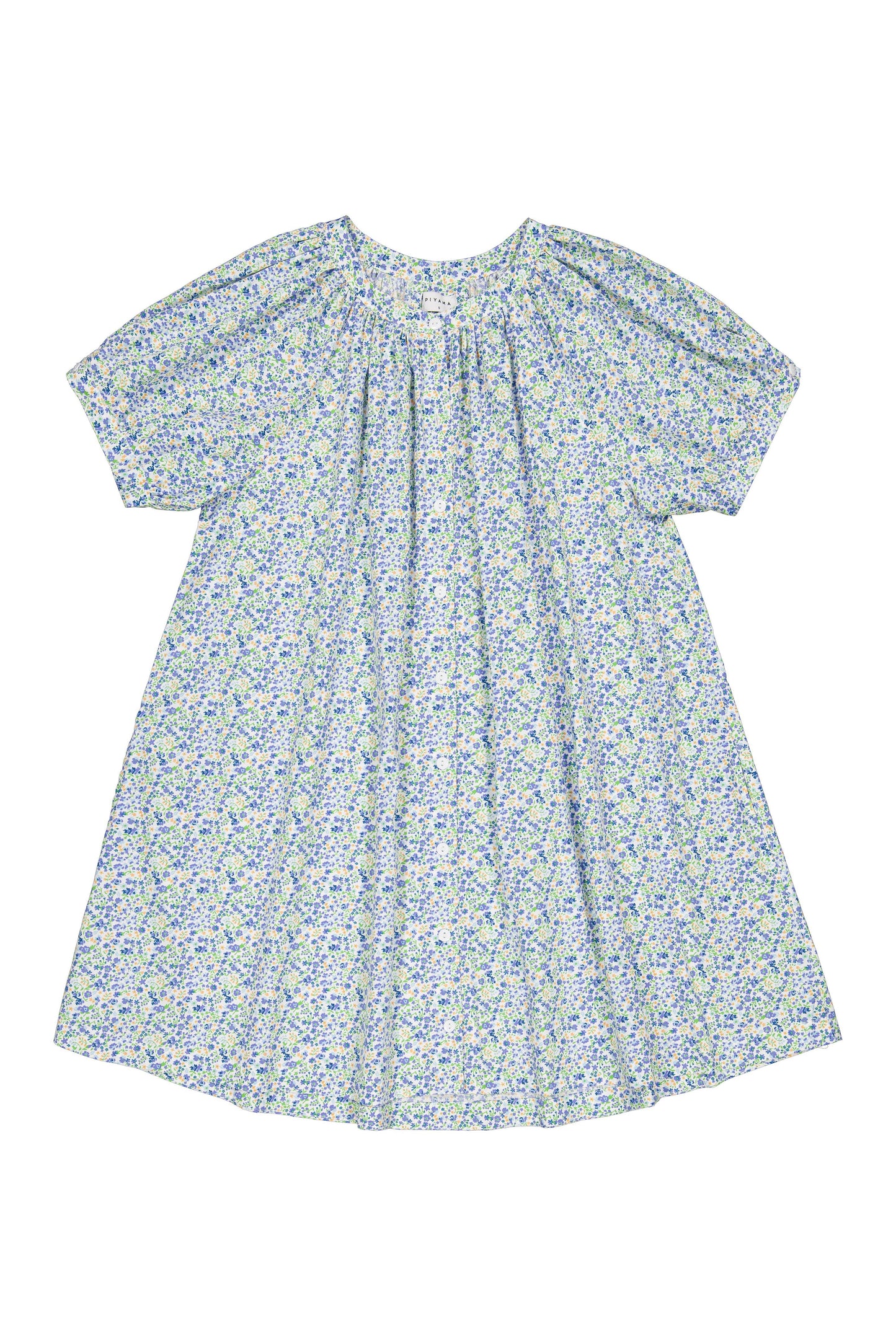 Libby Lounge Dress - Cotton - Floret Blue