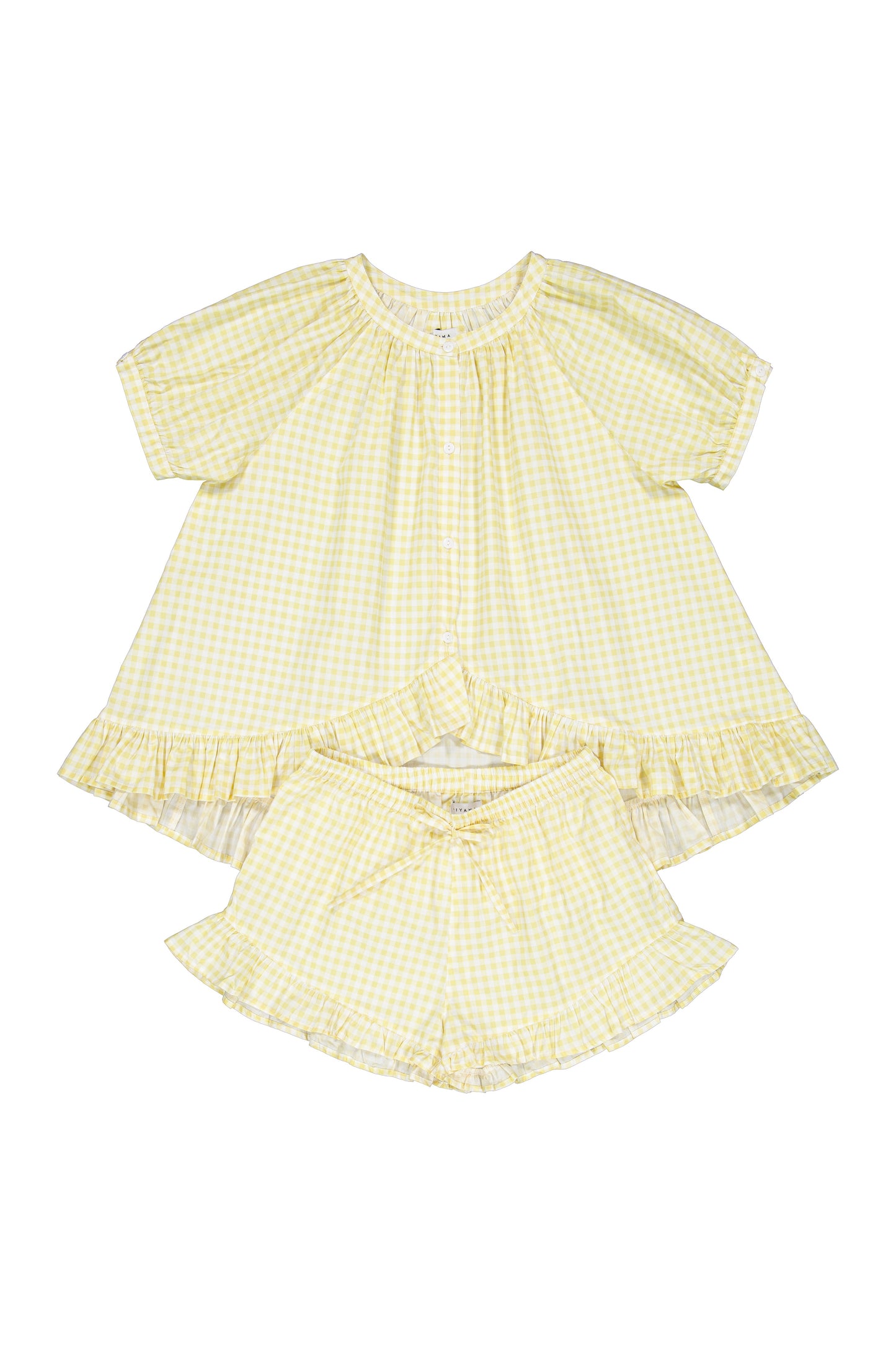 Sophie Sleep Set - Cotton - Gingham Yellow