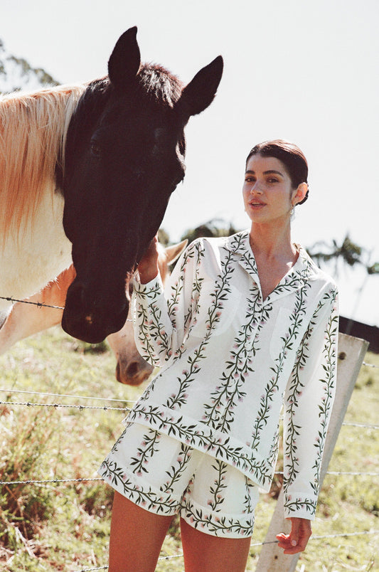 Emily Sleep Set - Long Sleeve - Vine Pink