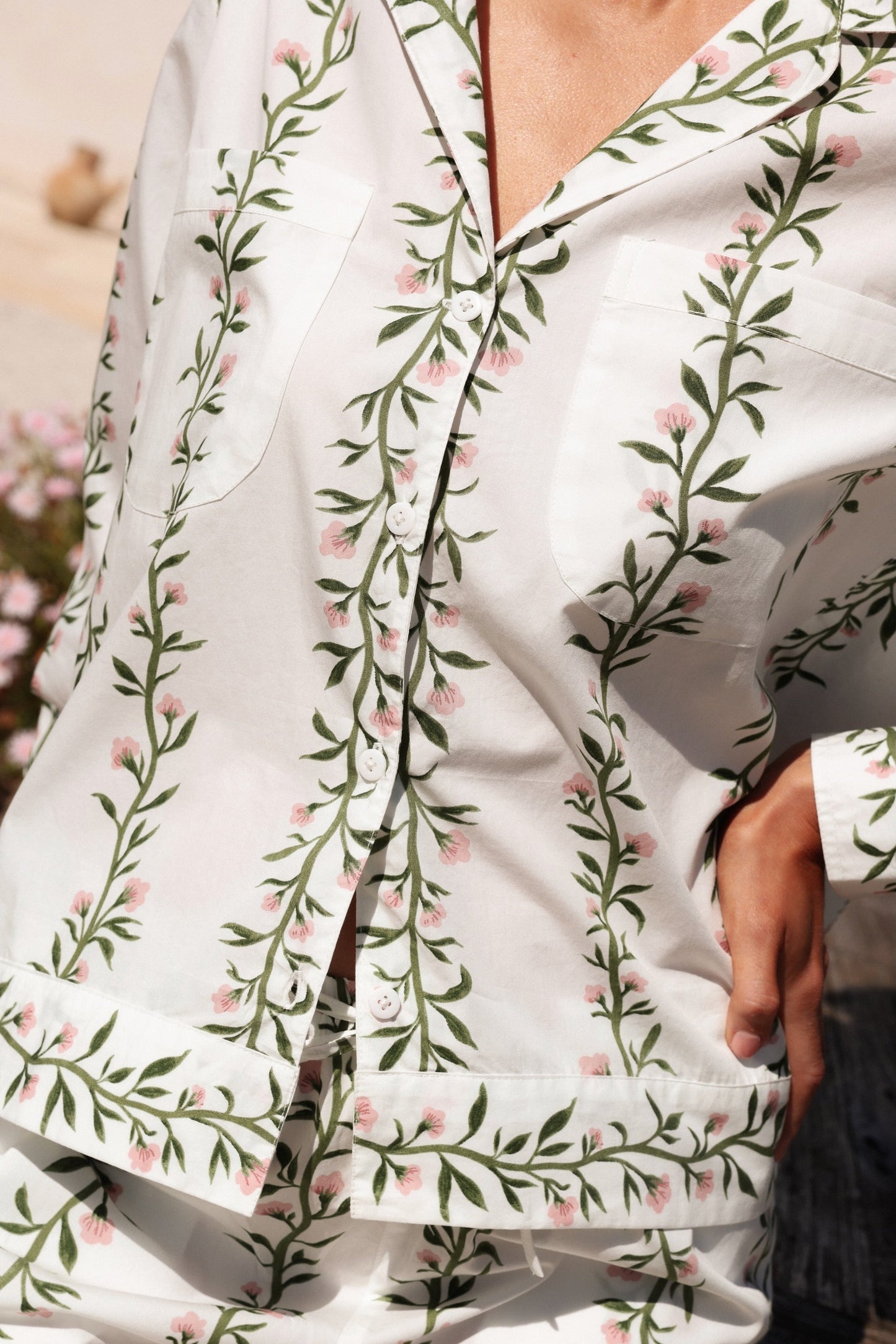 Emily Sleep Set - Long Sleeve - Vine Pink