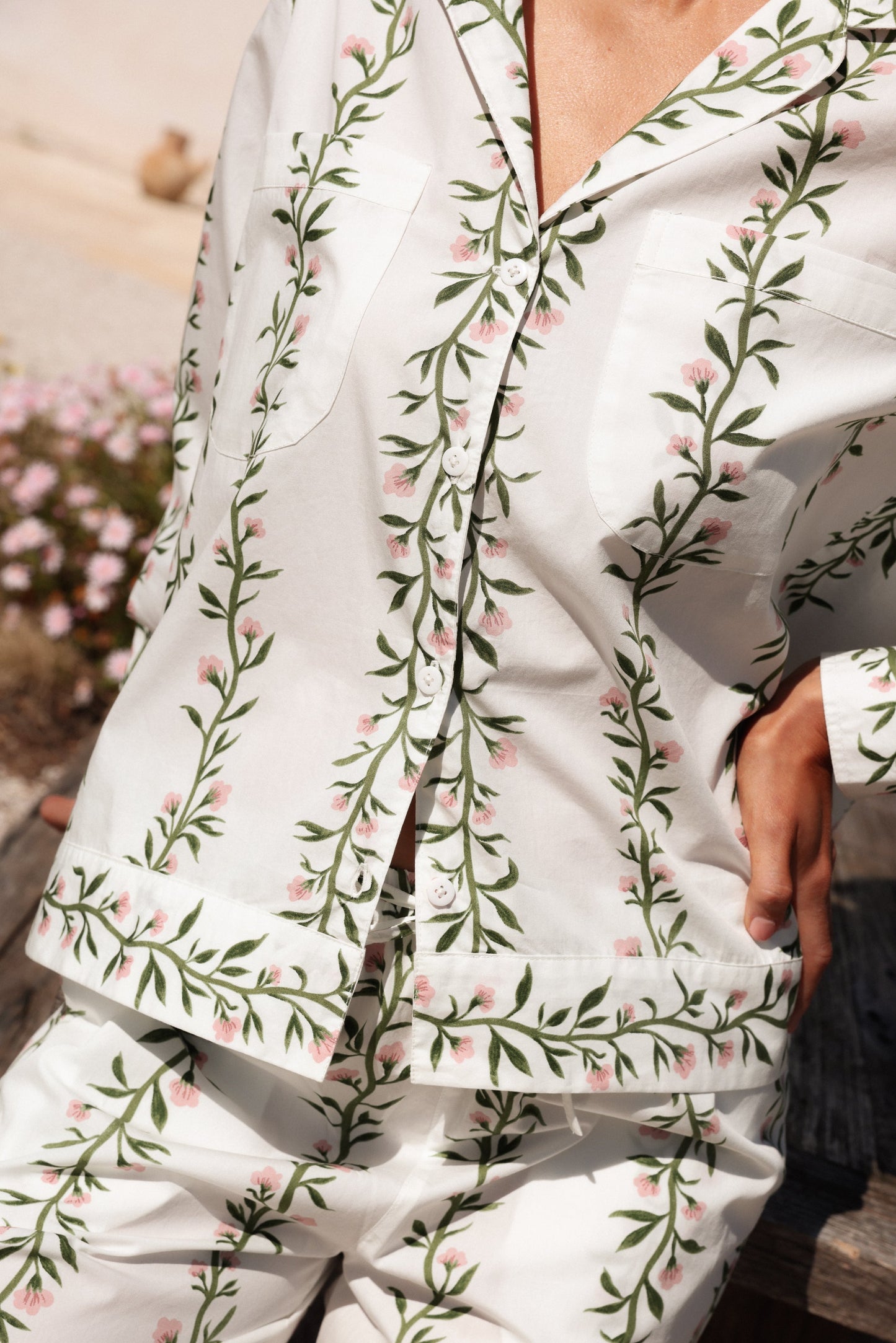 Emily Sleep Set - Long - Vine Pink