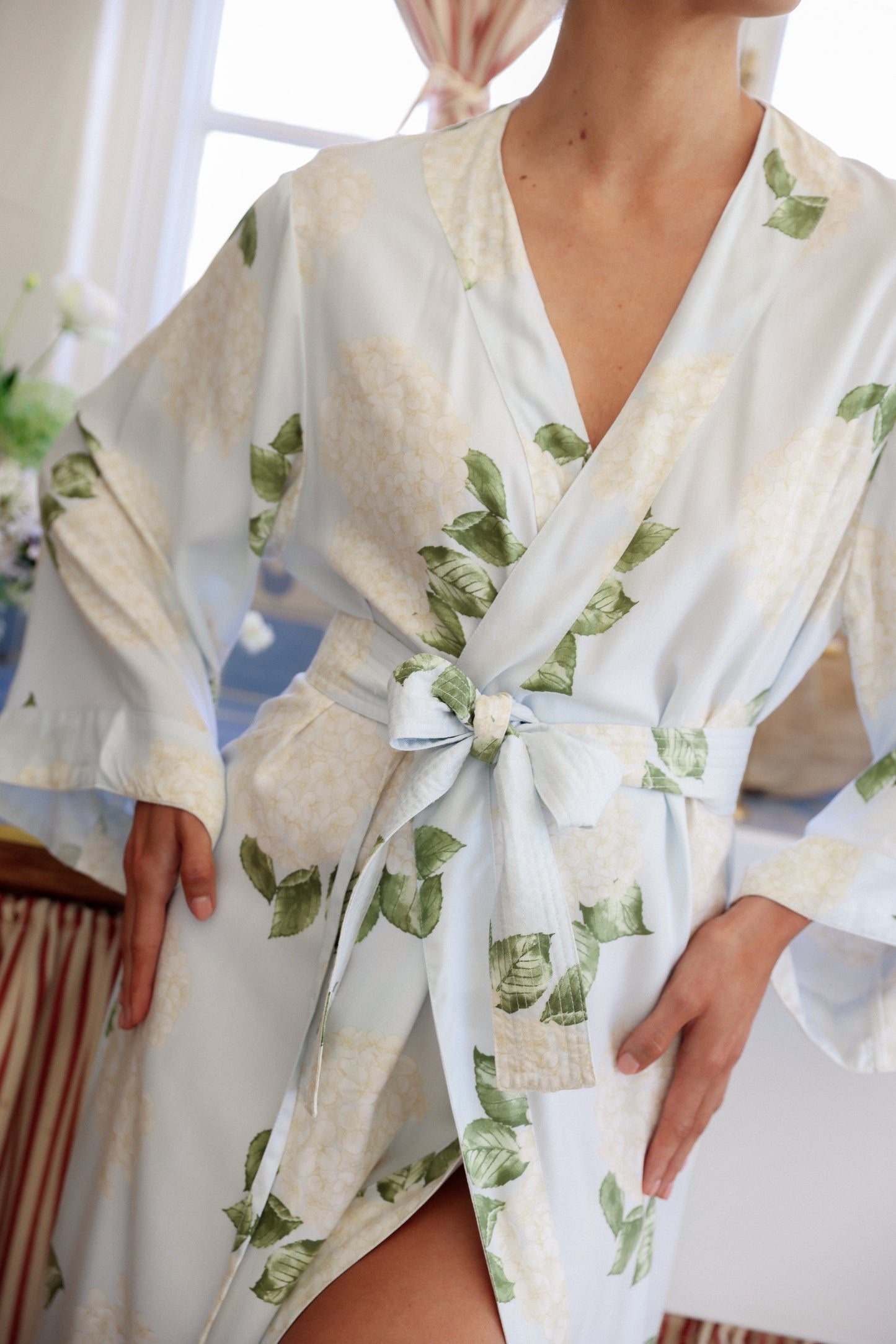 Alice Kimono Robe - Long - Heirloom Hydrangea