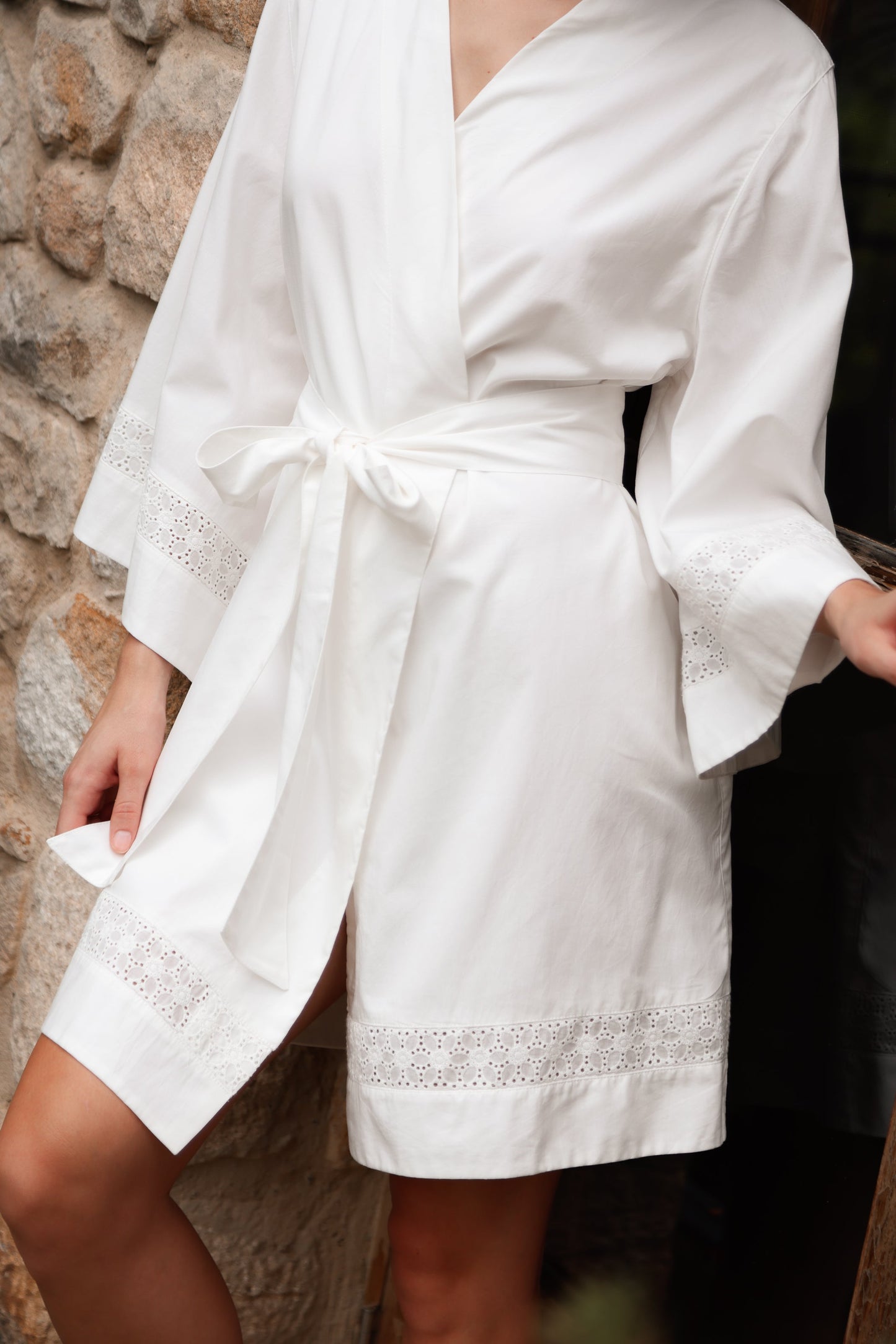 Giselle Bridal Robe - Cotton Modal Off White