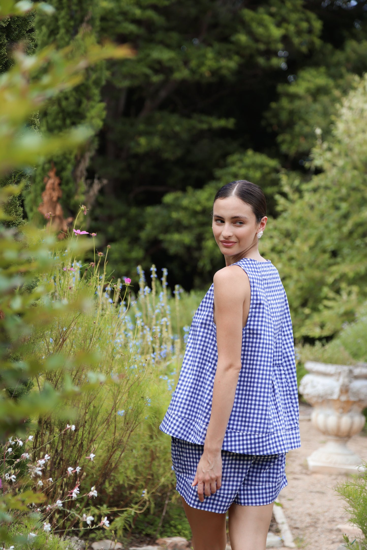 Andy Lounge Set - Gingham - Navy