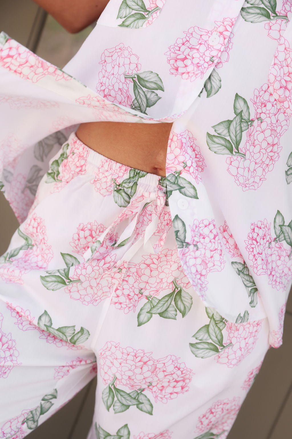 Maggie Pajama Set - Long Pants - Hydrangea Pink