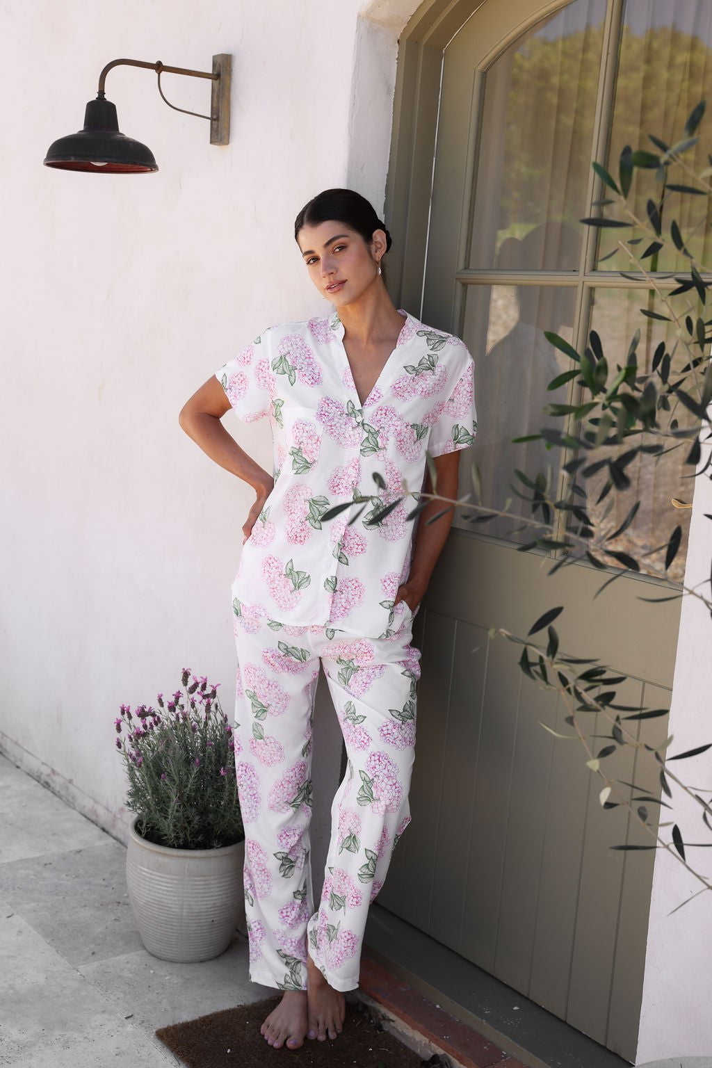 Maggie Pajama Set - Long Pants - Hydrangea Pink