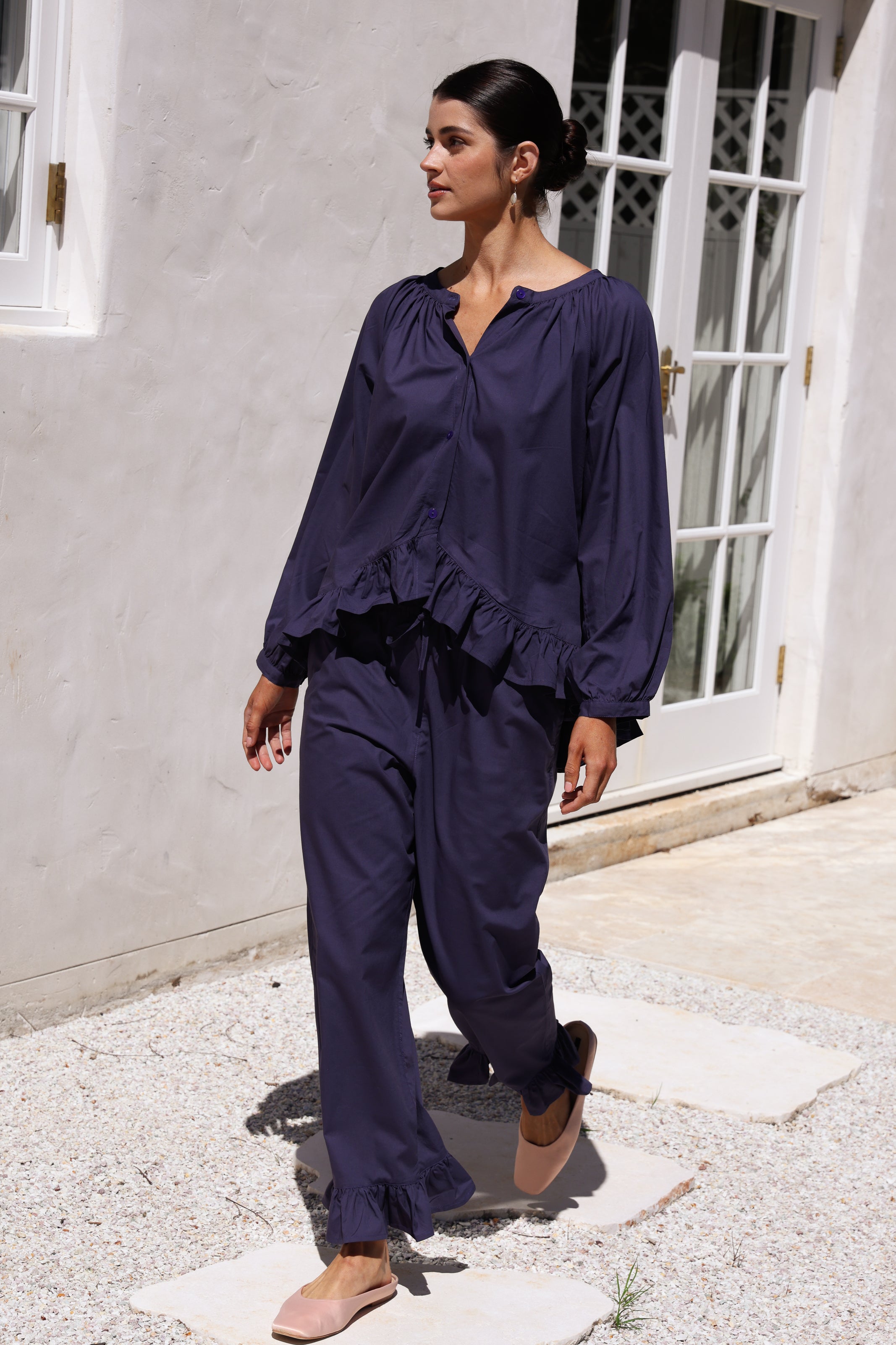 Sophie Sleep Set - Long - Cotton Modal - Midnight – Piyama USD