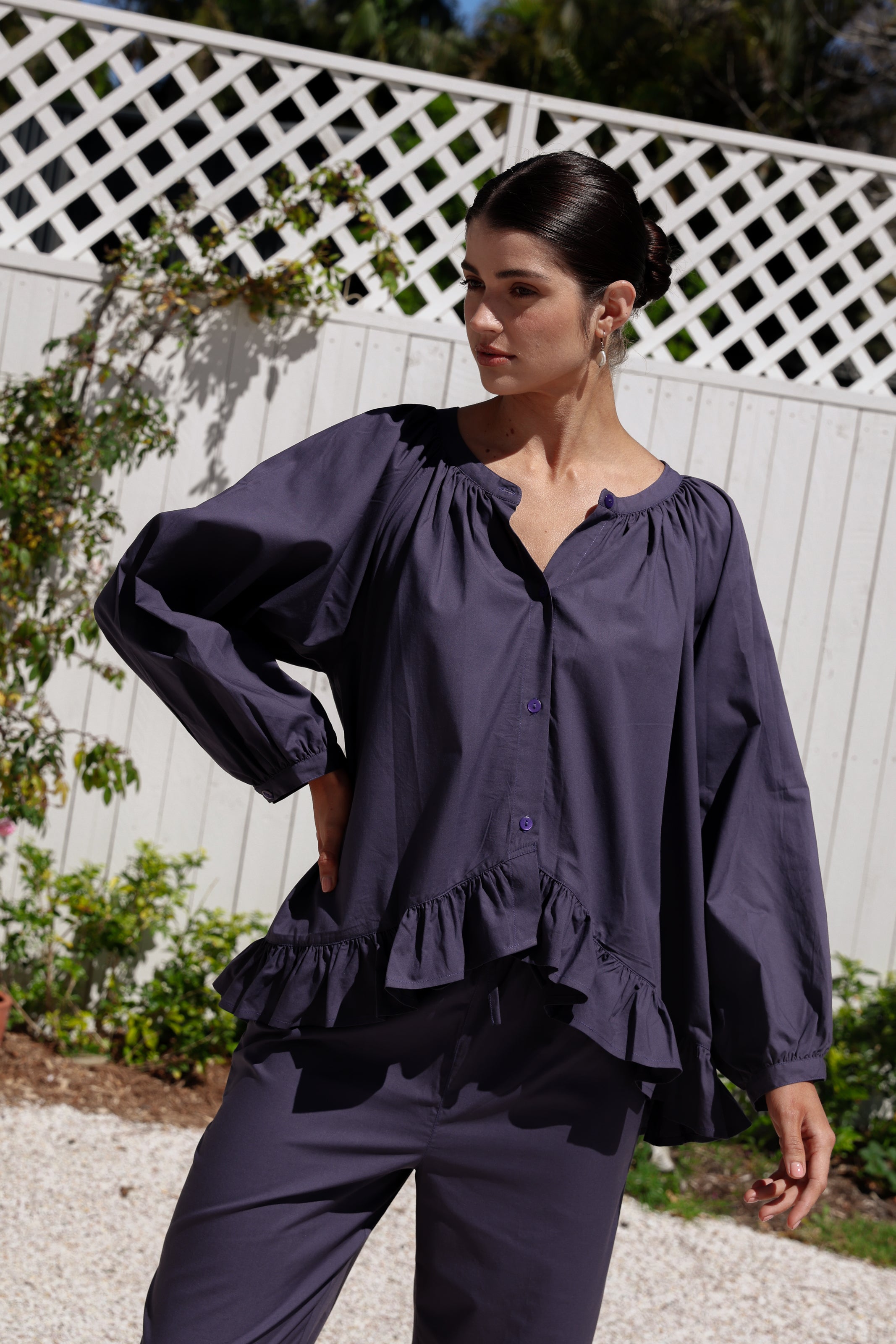 Sophie Sleep Set - Long - Cotton Modal - Midnight – Piyama USD