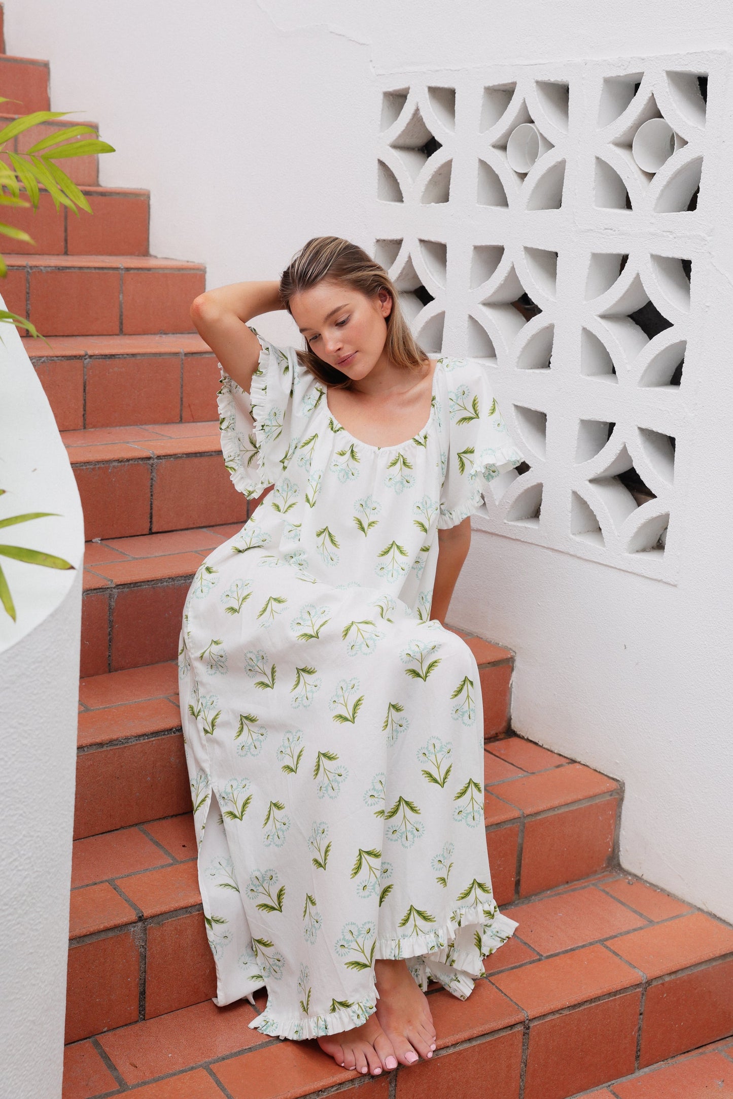 Betty Lounge Dress - Long - Cotton Modal - Dandelion