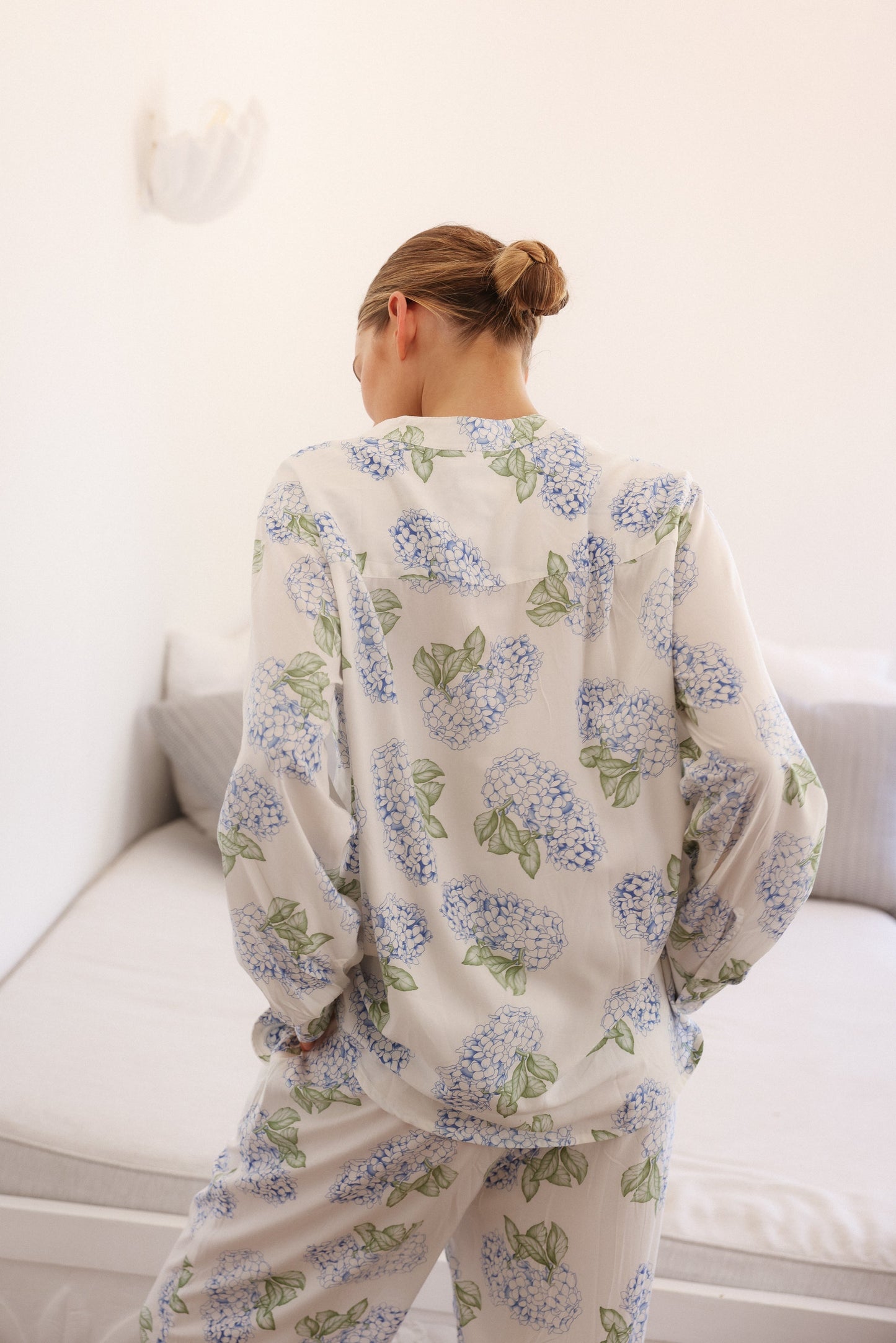Maggie Pajama Set - Long - Hydrangea Blue