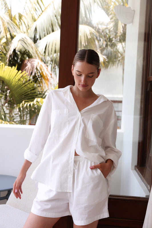 Piyama Stevie Lounge Set - Cotton Modal - Off White — view 7