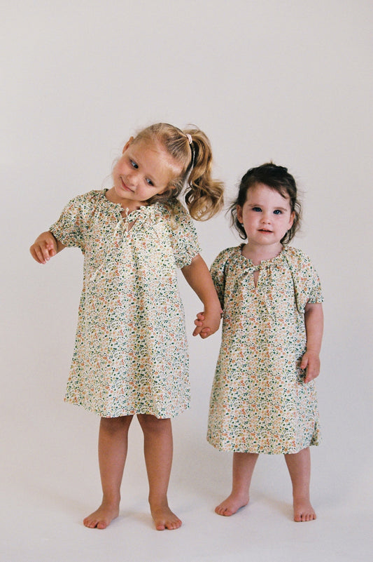 Girls Molly Lounge Dress - Floret Green