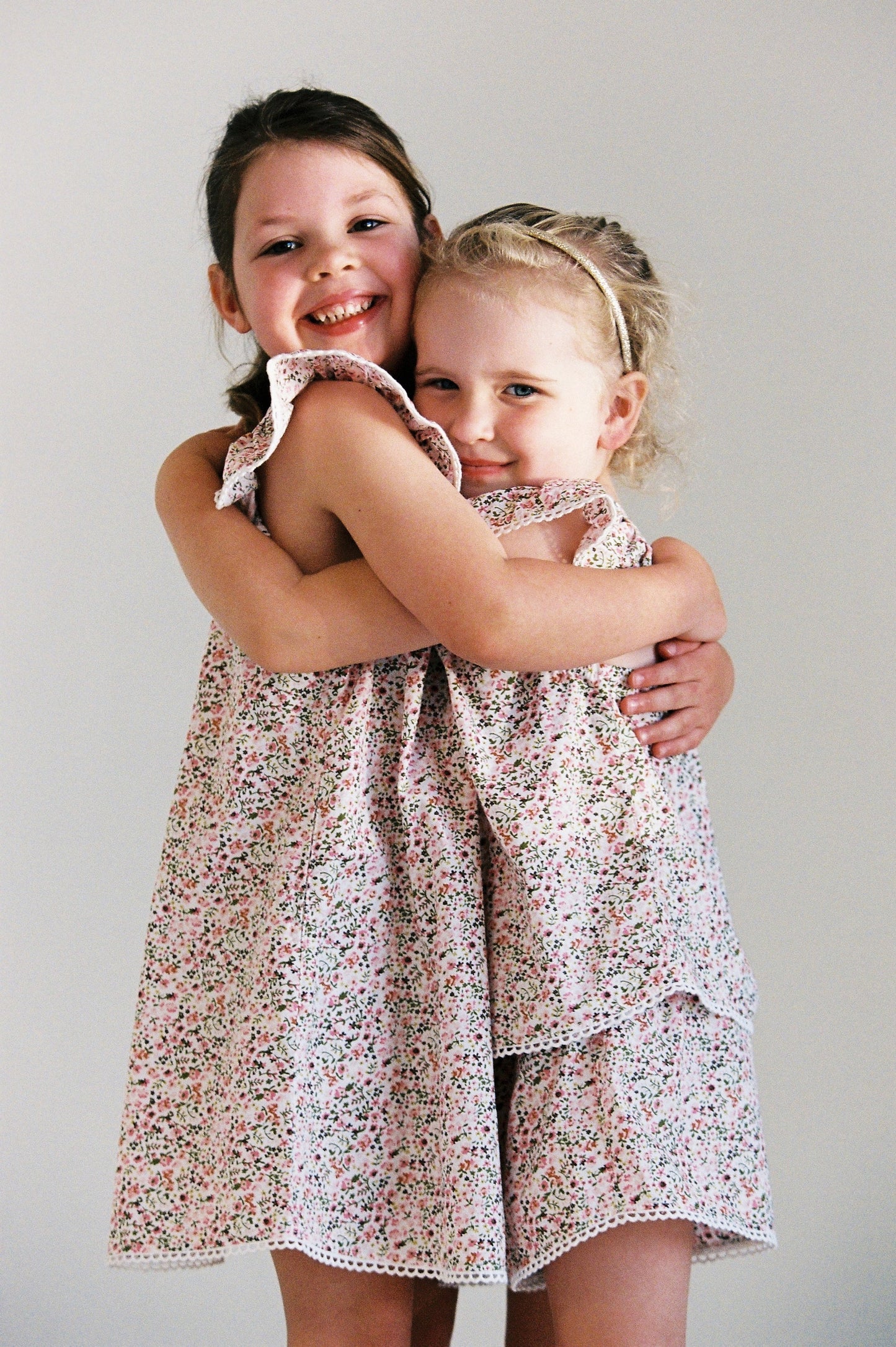 Girls Harriet Lounge Dress - Floret Pink + Trim