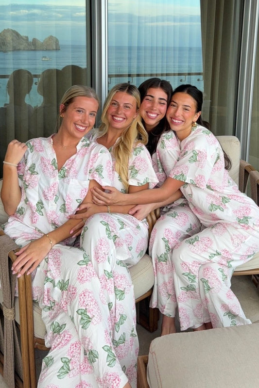 Maggie Pajama Set - Long Pants - Hydrangea Pink