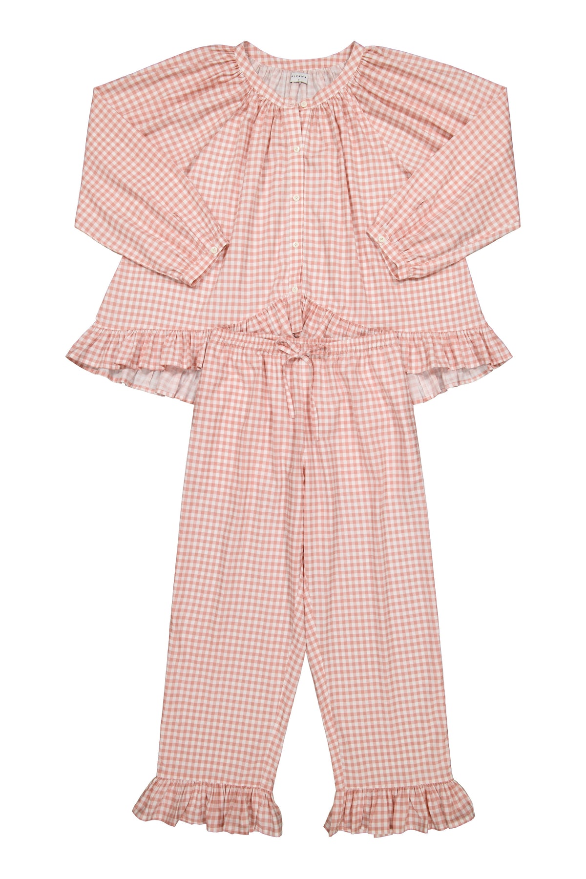 Sophie Long Sleep Set - Gingham - Petal Pink