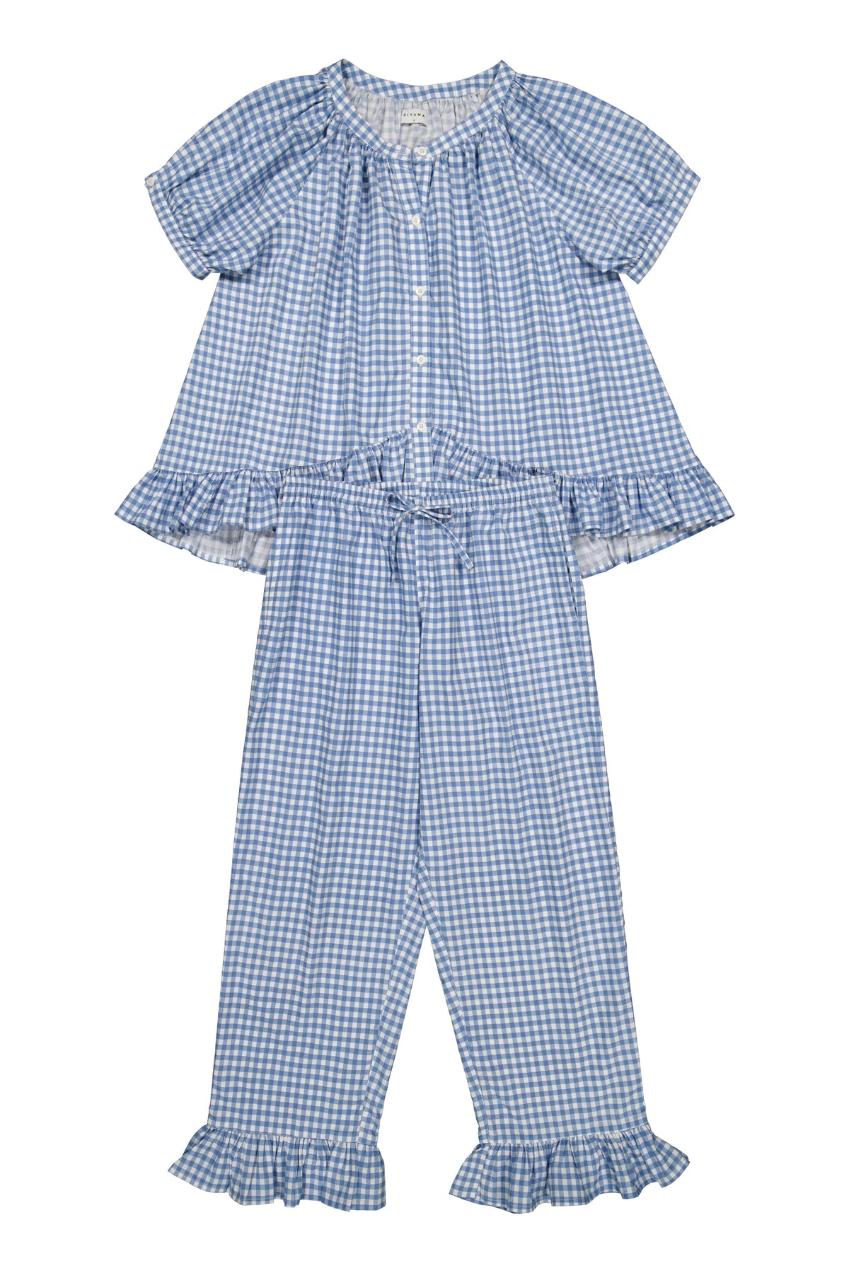 Sophie Sleep Set - Pants - Gingham - French Blue