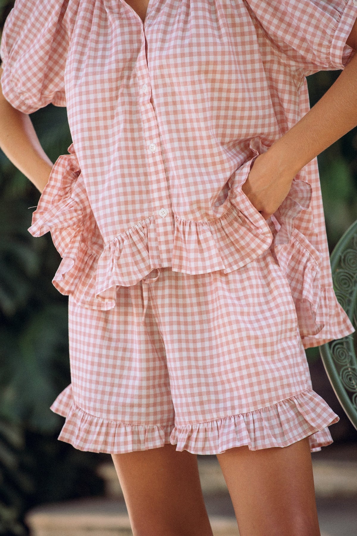 Sophie Sleep Set - Gingham - Petal Pink