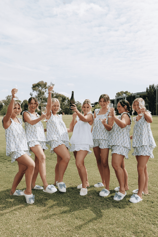 Nicolette Sleep Set - Cotton - Lotus Flower - Blue