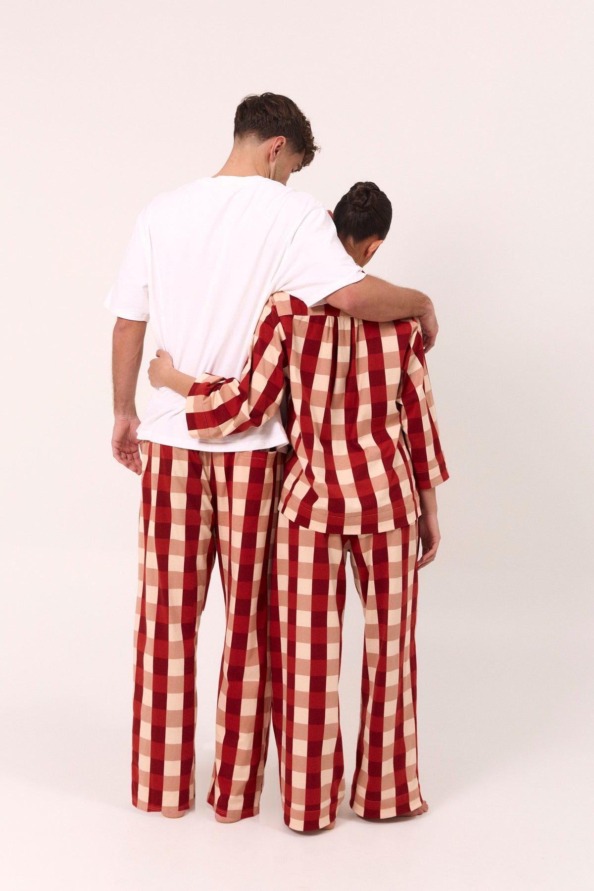 Mens Lounge Pants - Cotton Jersey - Holiday Plaid
