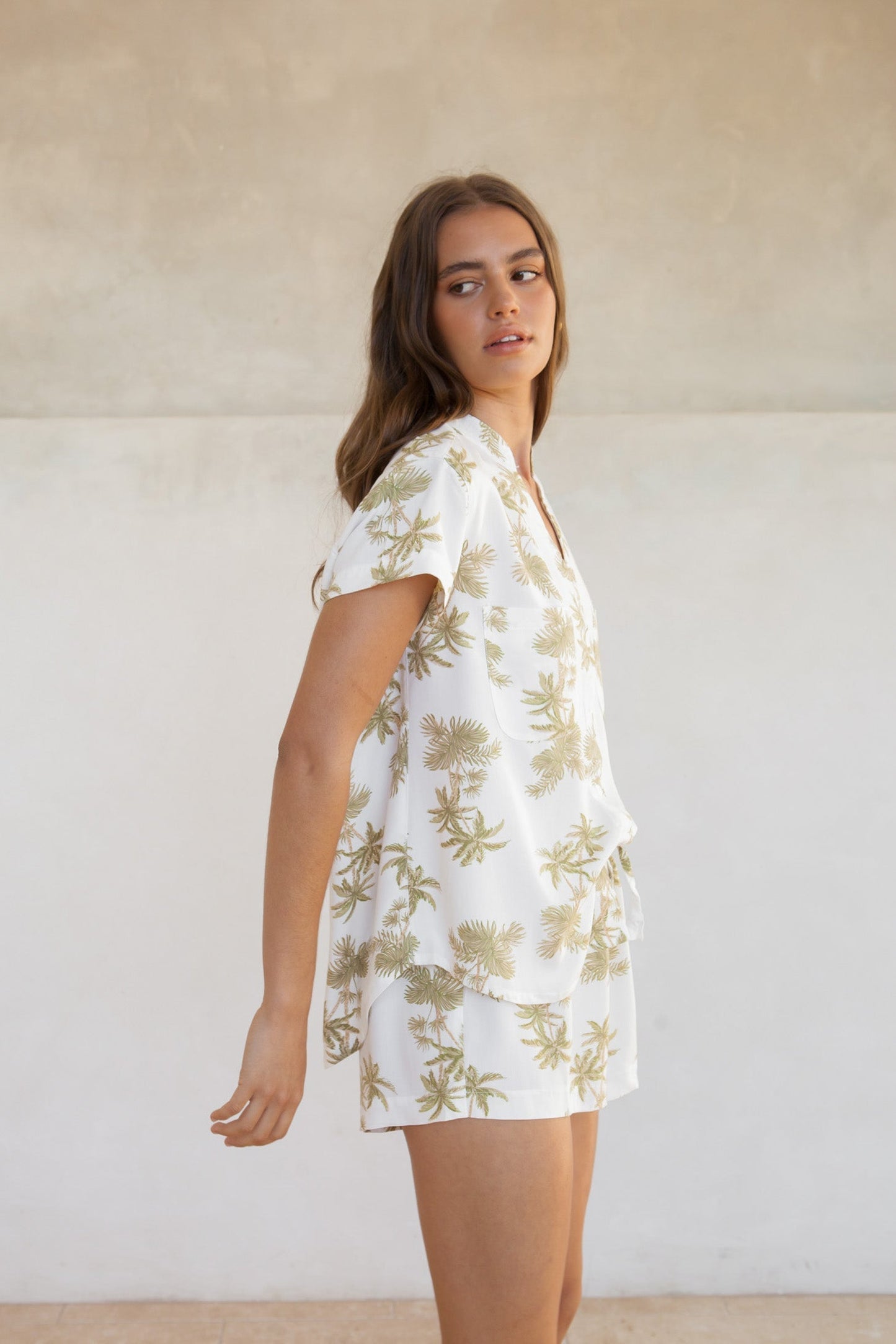 Maggie Pajama Set - Vintage Palm - Olive